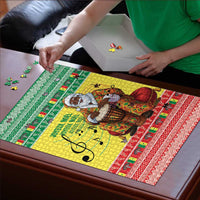 Senegal Christmas Puzzle Black Santa Playing Djembe Drum - Wonder Print Shop