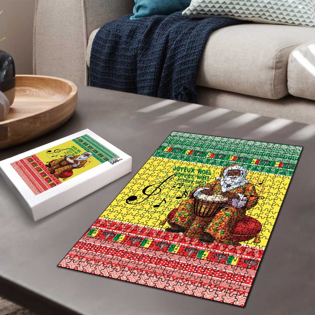 Senegal Christmas Puzzle Black Santa Playing Djembe Drum - Wonder Print Shop