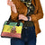 Senegal Christmas Shoulder Handbag Black Santa Playing Djembe Drum - Wonder Print Shop