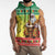 Senegal Christmas Sleeveless Hoodie Black Santa Playing Djembe Drum - Wonder Print Shop