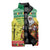 Senegal Christmas Sleeveless Puffer Jacket Black Santa Playing Djembe Drum - Wonder Print Shop