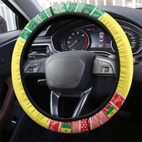 Senegal Christmas Steering Wheel Cover Black Santa Playing Djembe Drum - Wonder Print Shop