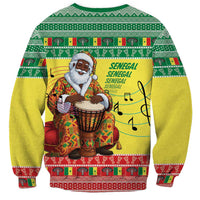 Senegal Christmas Sweatshirt Black Santa Playing Djembe Drum - Wonder Print Shop