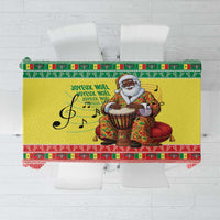 Senegal Christmas Tablecloth Black Santa Playing Djembe Drum - Wonder Print Shop