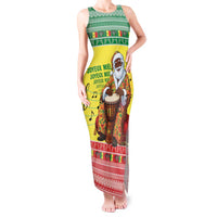 Senegal Christmas Tank Maxi Dress Black Santa Playing Djembe Drum - Wonder Print Shop