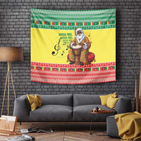 Senegal Christmas Tapestry Black Santa Playing Djembe Drum - Wonder Print Shop