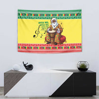 Senegal Christmas Tapestry Black Santa Playing Djembe Drum - Wonder Print Shop