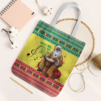 Senegal Christmas Tote Bag Black Santa Playing Djembe Drum - Wonder Print Shop