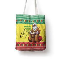 Senegal Christmas Tote Bag Black Santa Playing Djembe Drum - Wonder Print Shop