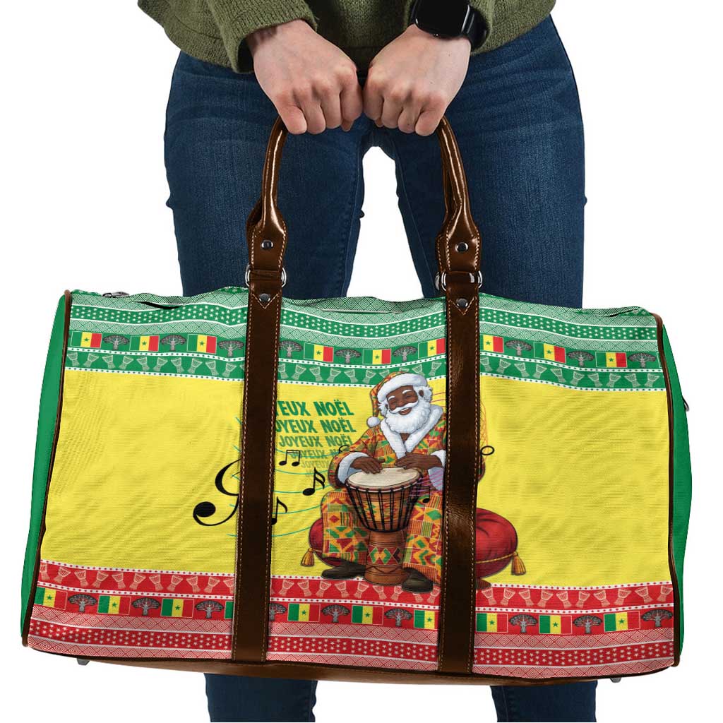 Senegal Christmas Travel Bag Black Santa Playing Djembe Drum - Wonder Print Shop