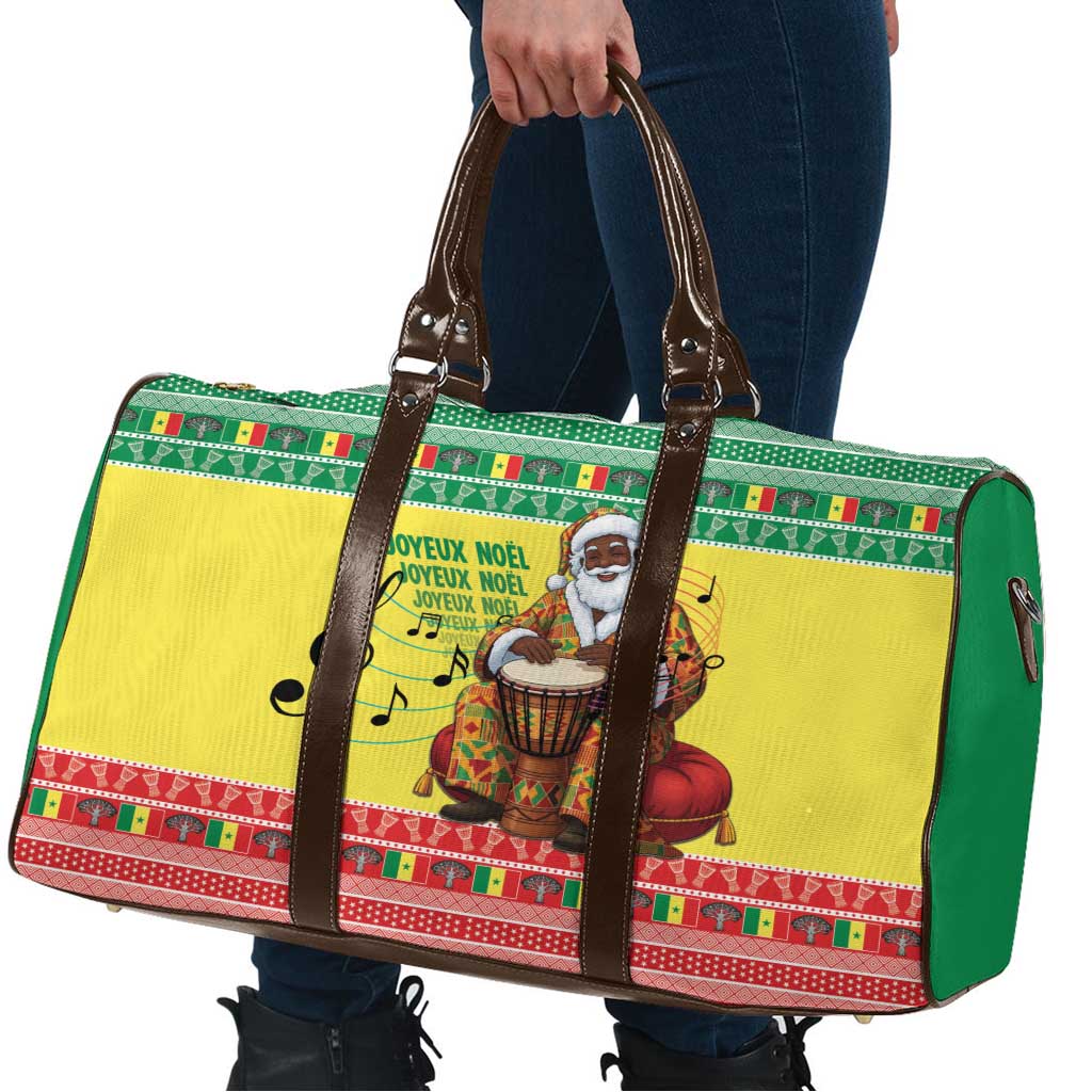 Senegal Christmas Travel Bag Black Santa Playing Djembe Drum - Wonder Print Shop