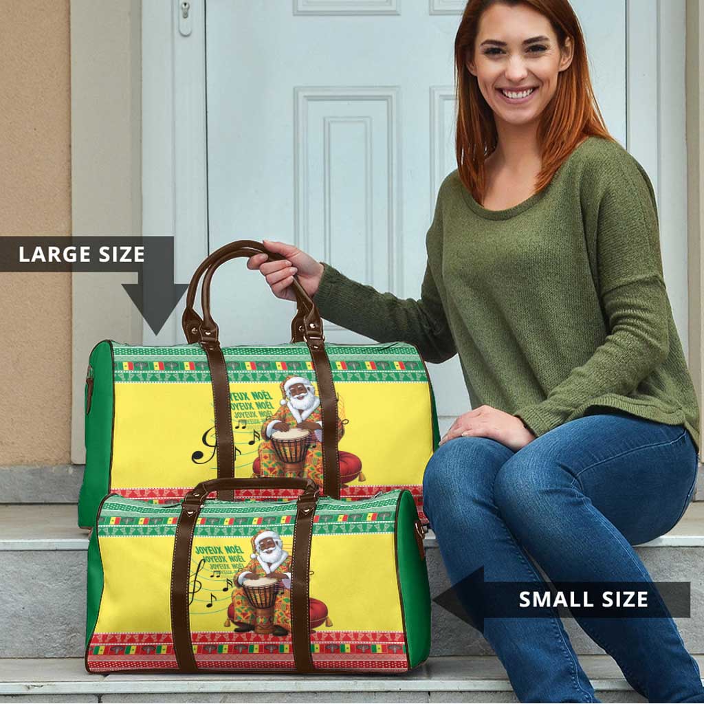 Senegal Christmas Travel Bag Black Santa Playing Djembe Drum - Wonder Print Shop