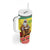 Senegal Christmas Tumbler With Handle Black Santa Playing Djembe Drum - Wonder Print Shop