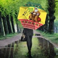 Senegal Christmas Umbrella Black Santa Playing Djembe Drum - Wonder Print Shop