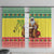 Senegal Christmas Window Curtain Black Santa Playing Djembe Drum - Wonder Print Shop