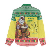 Senegal Christmas Women Casual Shirt Black Santa Playing Djembe Drum - Wonder Print Shop