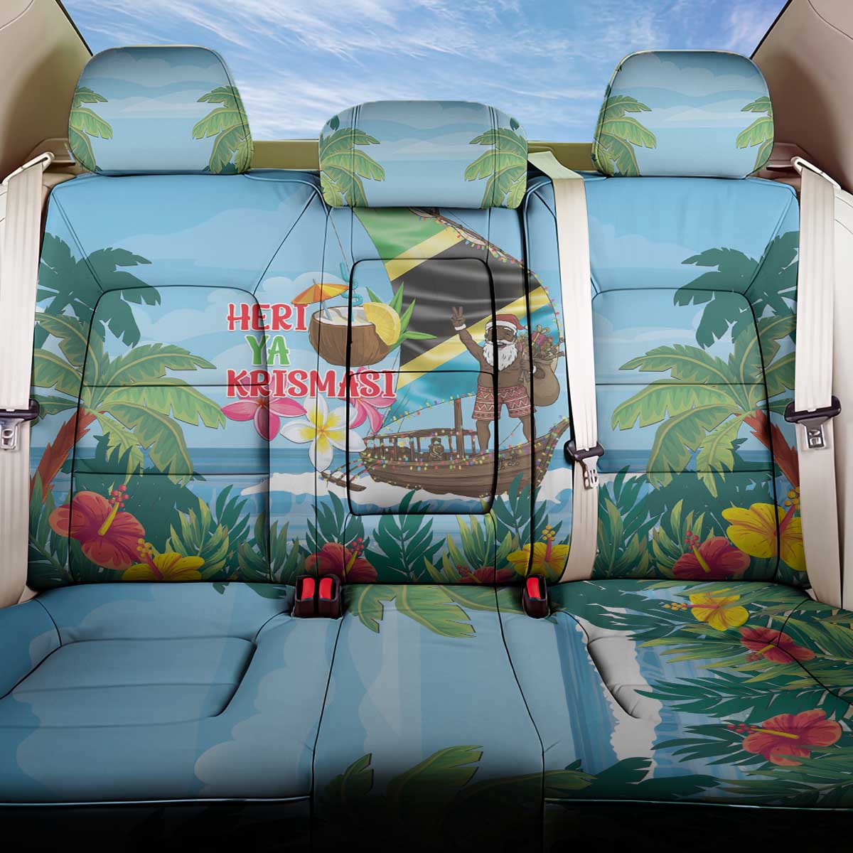 Tanzania Christmas Back Car Seat Cover Heri ya Krismasi - Wonder Print Shop