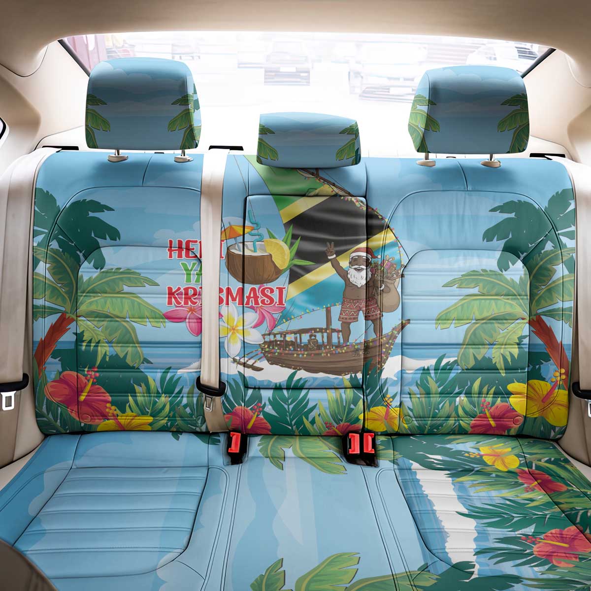 Tanzania Christmas Back Car Seat Cover Heri ya Krismasi - Wonder Print Shop