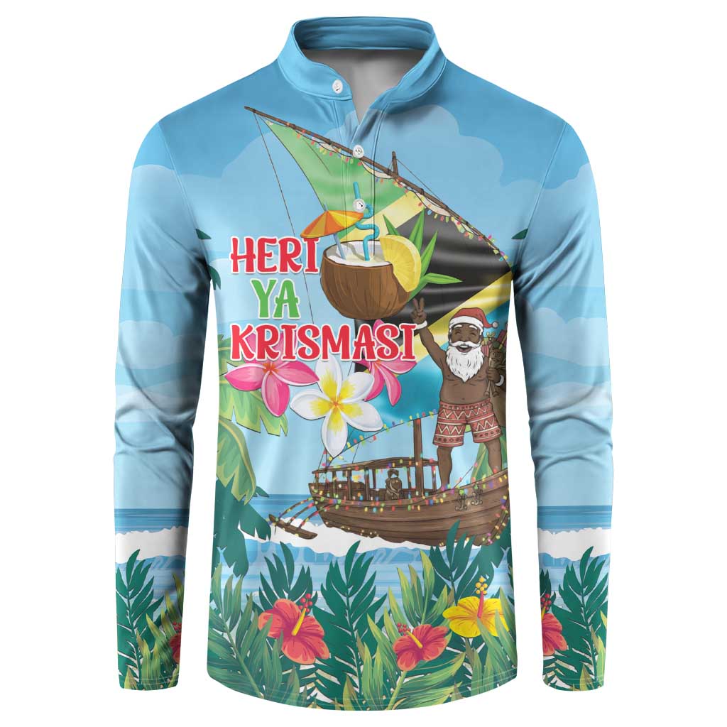 Tanzania Christmas Button Sweatshirt Heri ya Krismasi - Wonder Print Shop