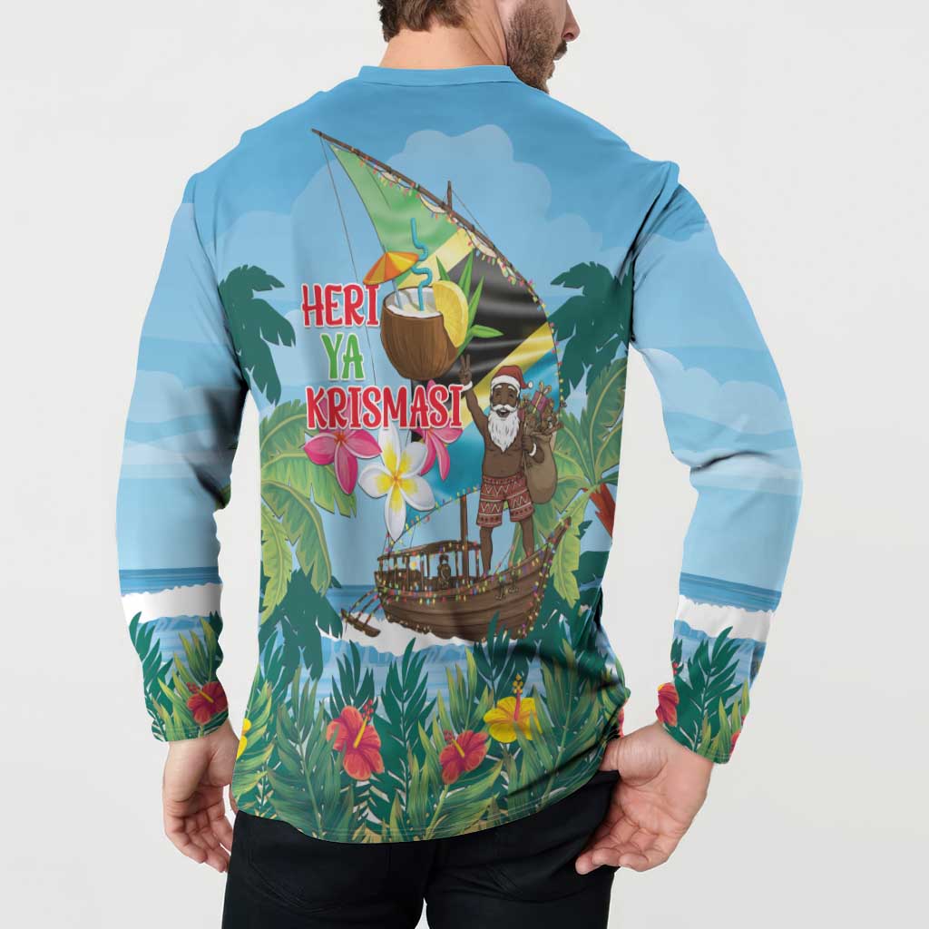 Tanzania Christmas Button Sweatshirt Heri ya Krismasi - Wonder Print Shop