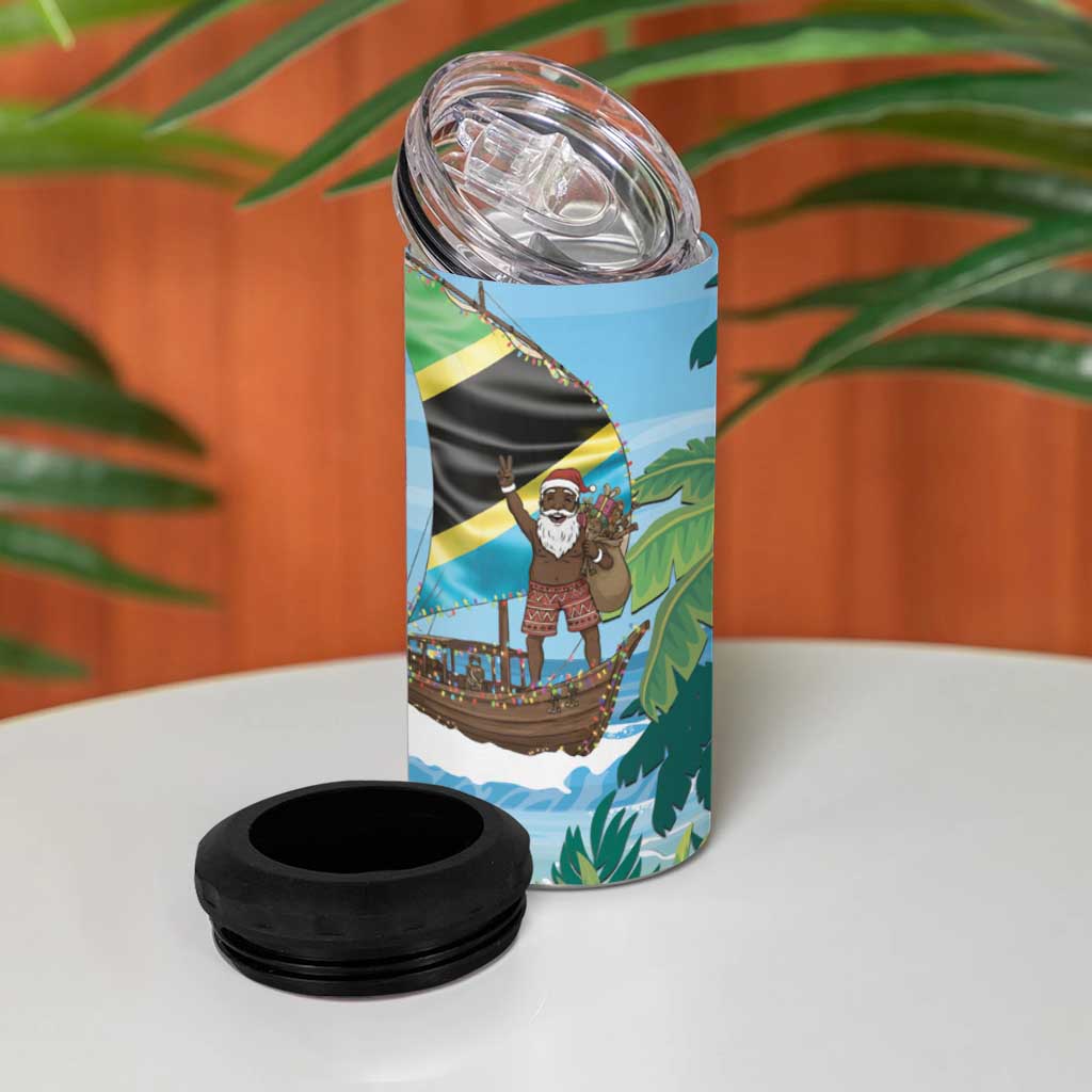 Tanzania Christmas 4 in 1 Can Cooler Tumbler Heri ya Krismasi - Wonder Print Shop