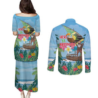 Tanzania Christmas Couples Matching Puletasi and Long Sleeve Button Shirt Heri ya Krismasi - Wonder Print Shop