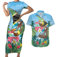 Tanzania Christmas Couples Matching Short Sleeve Bodycon Dress and Hawaiian Shirt Heri ya Krismasi - Wonder Print Shop