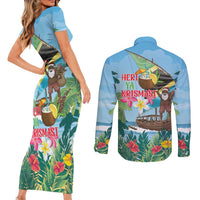 Tanzania Christmas Couples Matching Short Sleeve Bodycon Dress and Long Sleeve Button Shirt Heri ya Krismasi - Wonder Print Shop