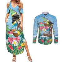 Tanzania Christmas Couples Matching Summer Maxi Dress and Long Sleeve Button Shirt Heri ya Krismasi - Wonder Print Shop