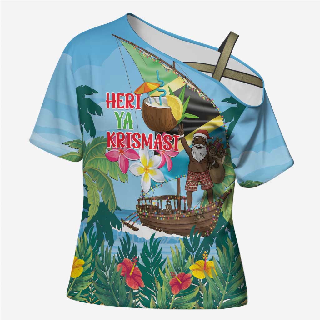 Tanzania Christmas Cross Shoulder Shirt Heri ya Krismasi - Wonder Print Shop
