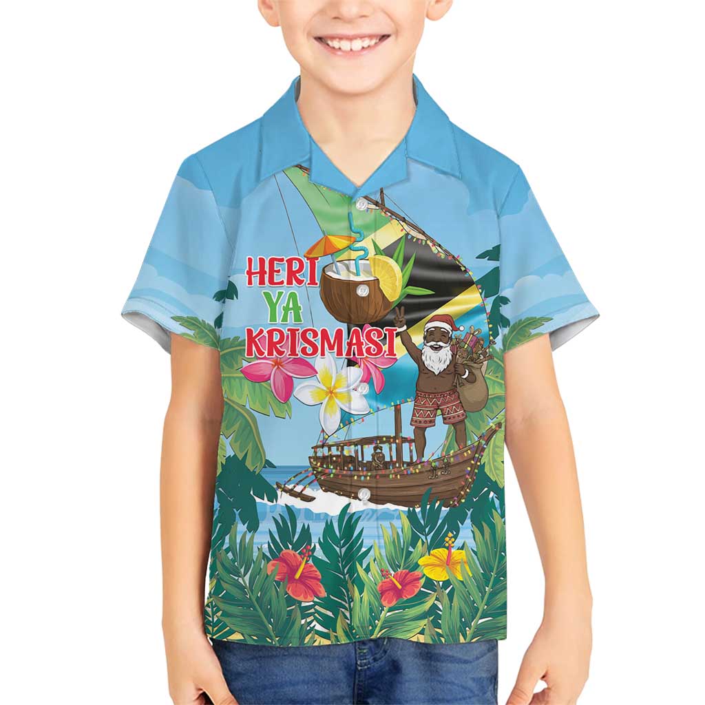 Tanzania Christmas Family Matching Long Sleeve Bodycon Dress and Hawaiian Shirt Heri ya Krismasi - Wonder Print Shop