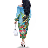 Tanzania Christmas Family Matching Off The Shoulder Long Sleeve Dress and Hawaiian Shirt Heri ya Krismasi - Wonder Print Shop