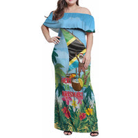 Tanzania Christmas Family Matching Off Shoulder Maxi Dress and Hawaiian Shirt Heri ya Krismasi - Wonder Print Shop