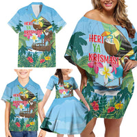 Tanzania Christmas Family Matching Off Shoulder Short Dress and Hawaiian Shirt Heri ya Krismasi - Wonder Print Shop