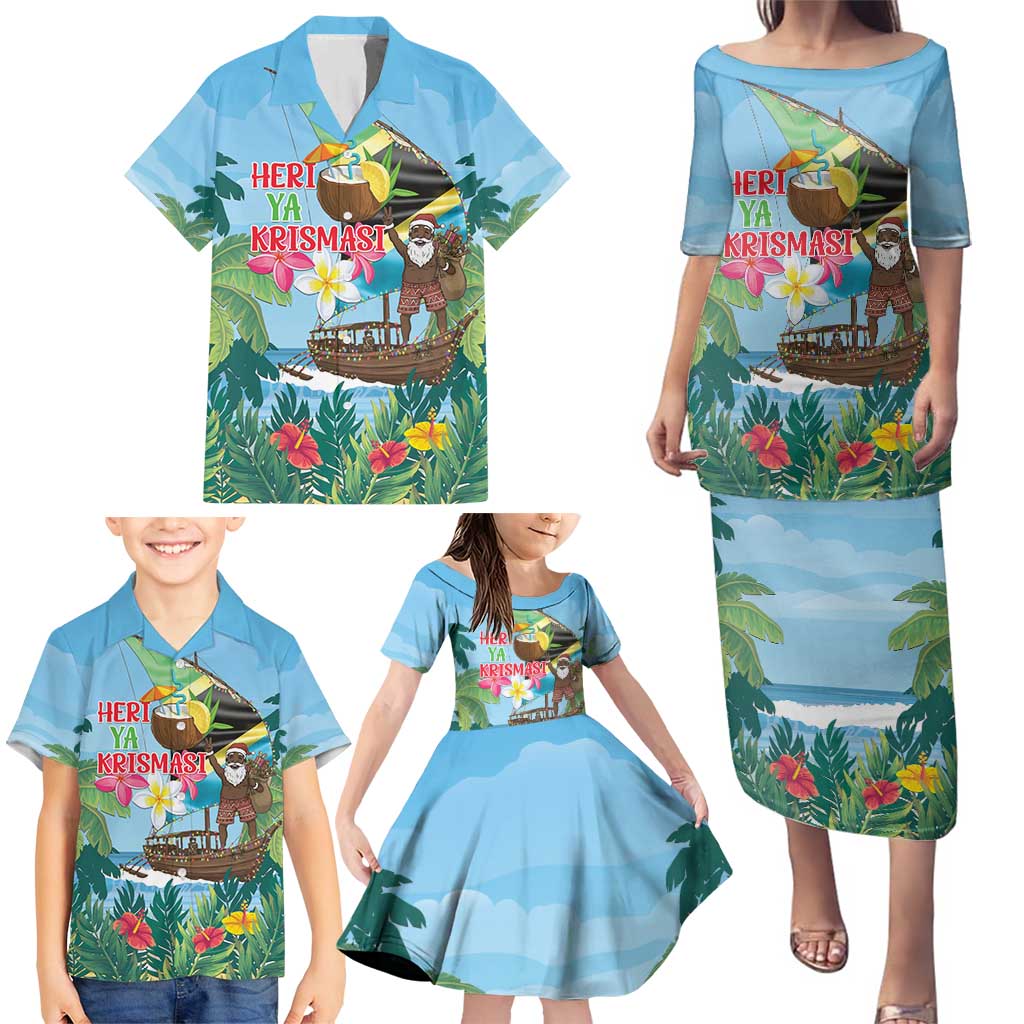 Tanzania Christmas Family Matching Puletasi and Hawaiian Shirt Heri ya Krismasi - Wonder Print Shop