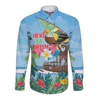 Tanzania Christmas Long Sleeve Button Shirt Heri ya Krismasi - Wonder Print Shop