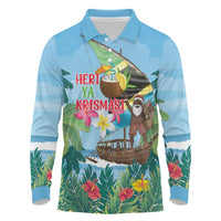 Tanzania Christmas Long Sleeve Polo Shirt Heri ya Krismasi - Wonder Print Shop