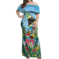 Tanzania Christmas Off Shoulder Maxi Dress Heri ya Krismasi - Wonder Print Shop