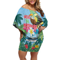 Tanzania Christmas Off Shoulder Short Dress Heri ya Krismasi - Wonder Print Shop