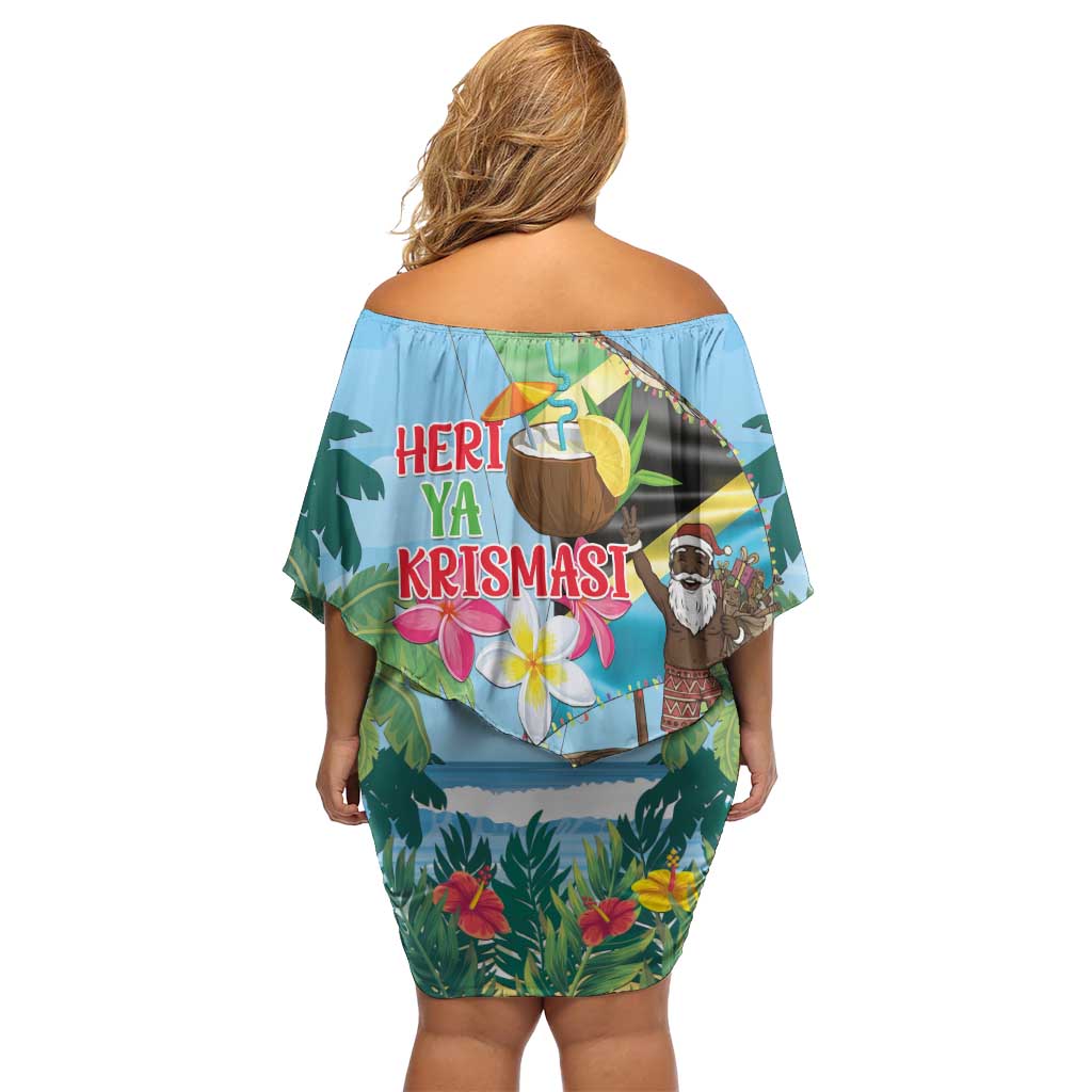 Tanzania Christmas Off Shoulder Short Dress Heri ya Krismasi - Wonder Print Shop