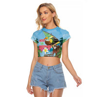 Tanzania Christmas Raglan Cropped T Shirt Heri ya Krismasi - Wonder Print Shop