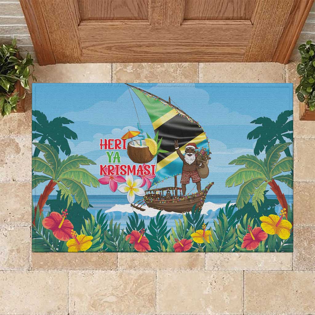 Tanzania Christmas Rubber Doormat Heri ya Krismasi - Wonder Print Shop