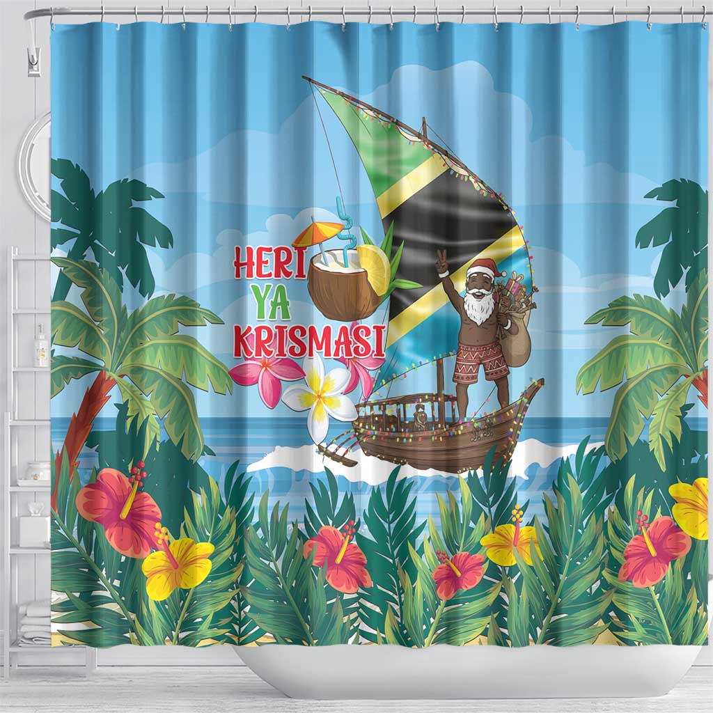 Tanzania Christmas Shower Curtain Heri ya Krismasi - Wonder Print Shop