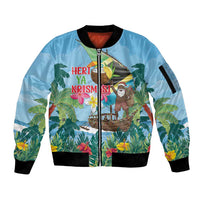 Tanzania Christmas Sleeve Zip Bomber Jacket Heri ya Krismasi - Wonder Print Shop