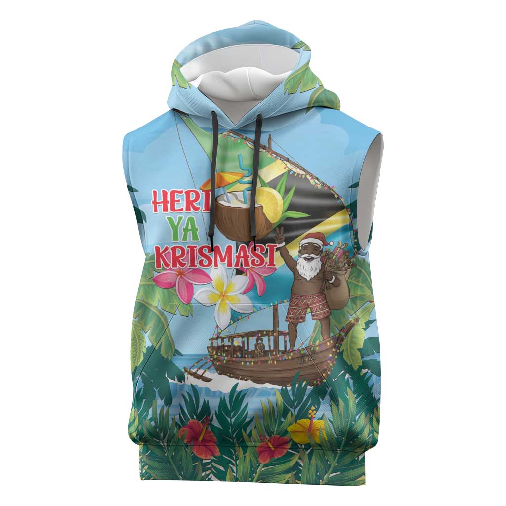 Tanzania Christmas Sleeveless Hoodie Heri ya Krismasi - Wonder Print Shop
