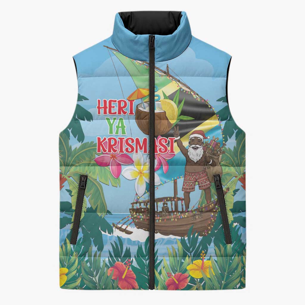 Tanzania Christmas Sleeveless Puffer Jacket Heri ya Krismasi - Wonder Print Shop