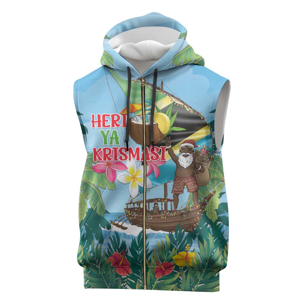 Tanzania Christmas Sleeveless Zip Hoodie Heri ya Krismasi - Wonder Print Shop