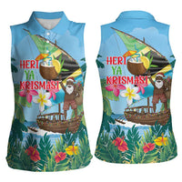 Tanzania Christmas Women Sleeveless Polo Shirt Heri ya Krismasi - Wonder Print Shop