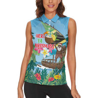 Tanzania Christmas Women Sleeveless Polo Shirt Heri ya Krismasi - Wonder Print Shop