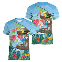 Tanzania Christmas Women V-Neck T-Shirt Heri ya Krismasi - Wonder Print Shop